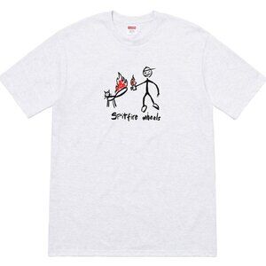 NEW SUPREME®/SPITFIRE® CAT T-SHIRT ASH L